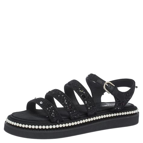 chanel flat shoes with pearls|sandales chanel.